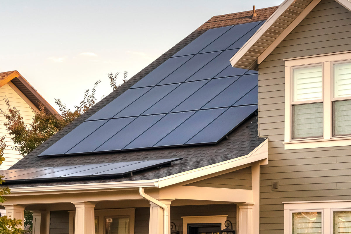 Solar panel installation on a residential roof in Sonoma Count