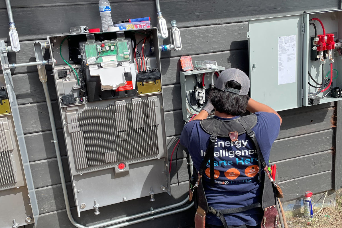 installing panel on knees with energy intelligence tshirt